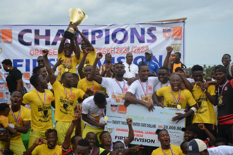 Watanga FC celebrating a league title